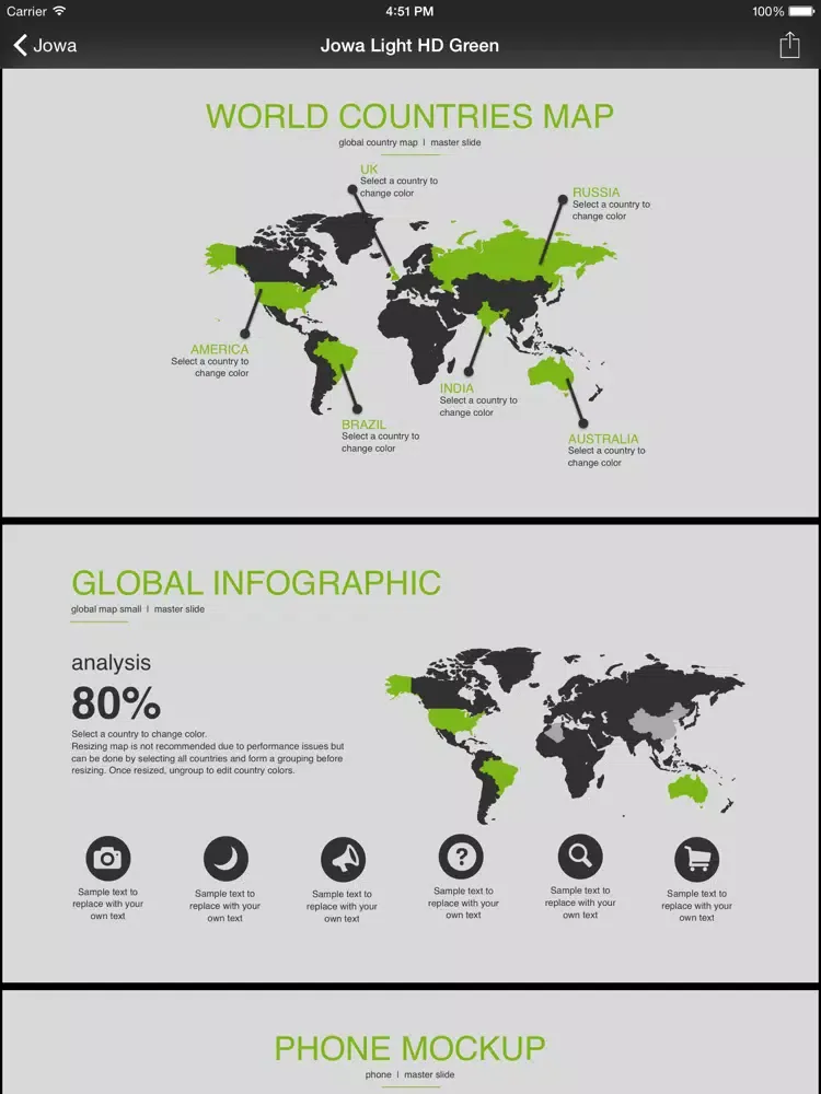 Capturas de tela do Jowa for Keynote (Templates) iPad 