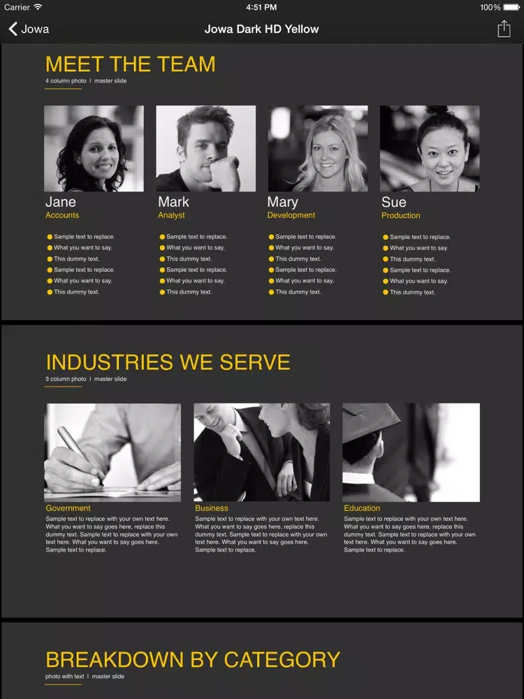 Capturas de tela do Jowa for Keynote (Templates) iPad 