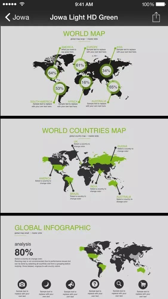 Capturas de tela do Jowa for Keynote (Templates)