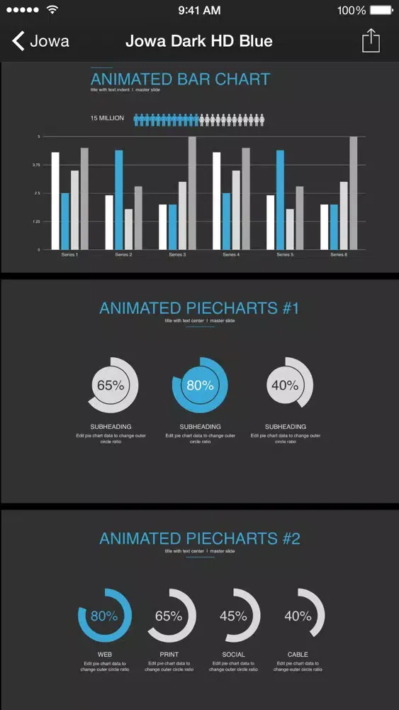 Capturas de tela do Jowa for Keynote (Templates)