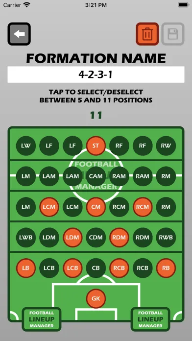 Football Lineup Manager Screenshots