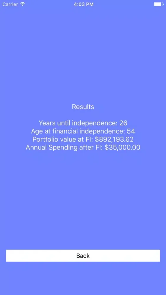Capturas de tela do Financial Independence Calculator - Retire Early