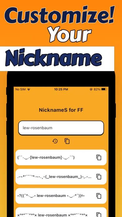 Capturas de tela do Nicknames For Free Fire