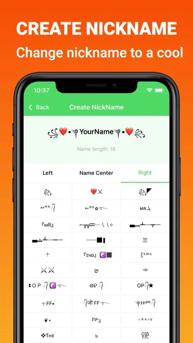 NickName - Special Characters स्क्रीनशॉट