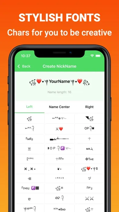 NickName - Special Characters स्क्रीनशॉट