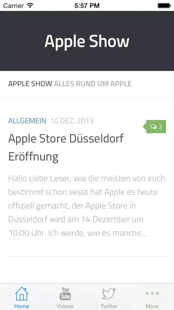 Capturas de tela do Apple Show