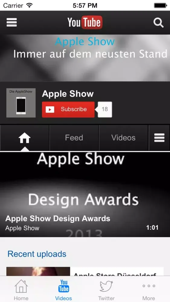 Capturas de tela do Apple Show
