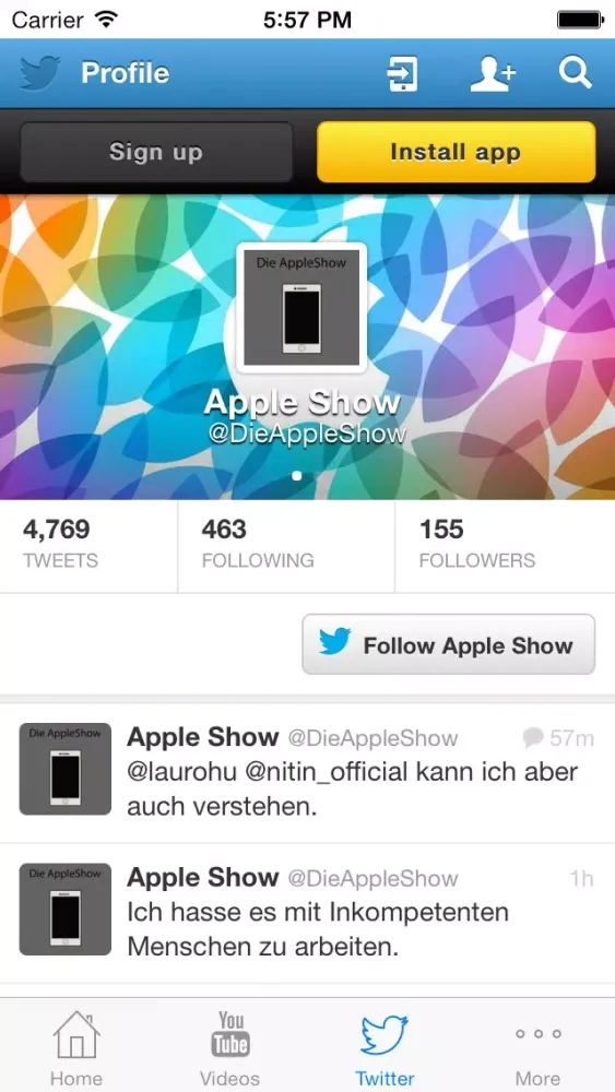 Capturas de tela do Apple Show