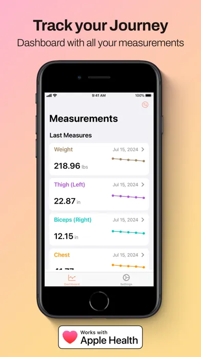 Ảnh chụp màn hình của Body Measurement Tracker Diary