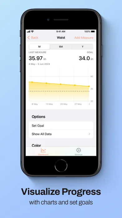 Ảnh chụp màn hình của Body Measurement Tracker Diary
