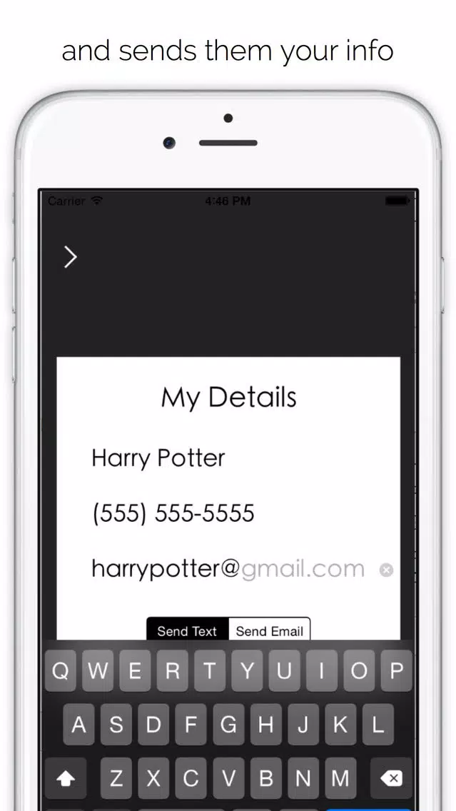 Tangkapan skrin SnS - Save & Send Contact Information Faster