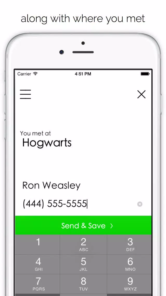 Tangkapan skrin SnS - Save & Send Contact Information Faster