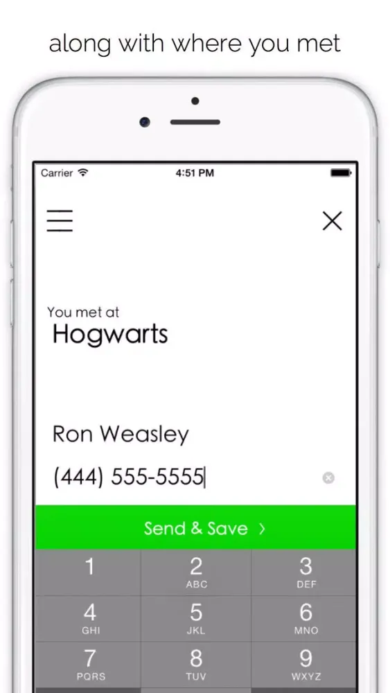 SnS - Save & Send Contact Information Faster Screenshots