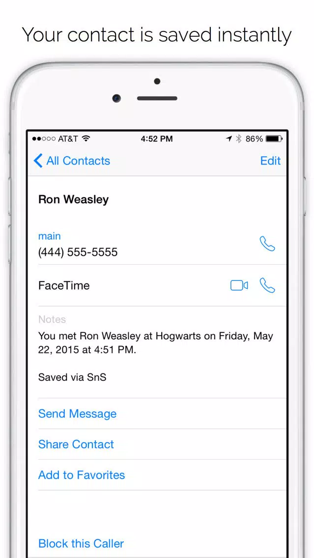Tangkapan skrin SnS - Save & Send Contact Information Faster