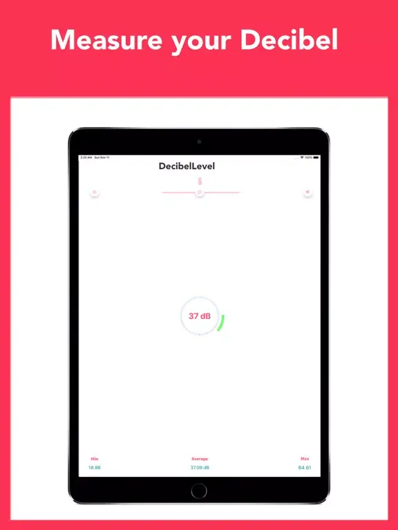 Zrzuty ekranu DecibelLevel iPad 