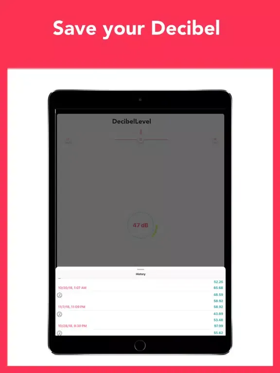 Zrzuty ekranu DecibelLevel iPad 