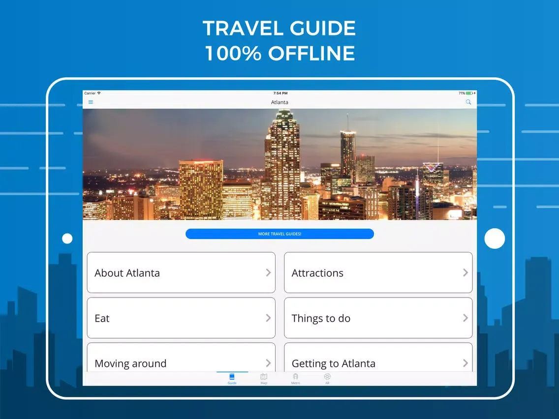 Atlanta Travel Guide with Offline Street Map iPad 應用截圖