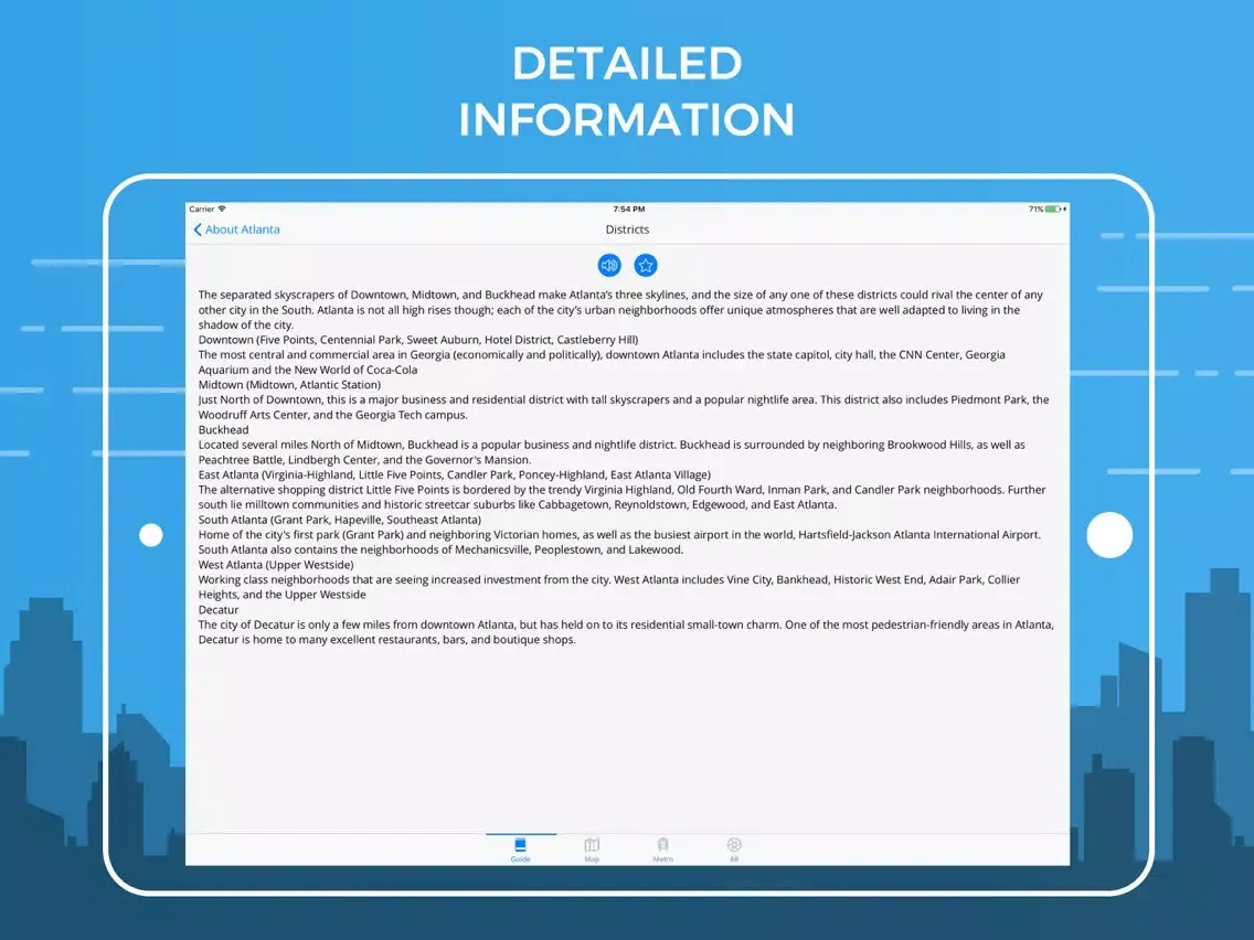 Atlanta Travel Guide with Offline Street Map iPad 應用截圖