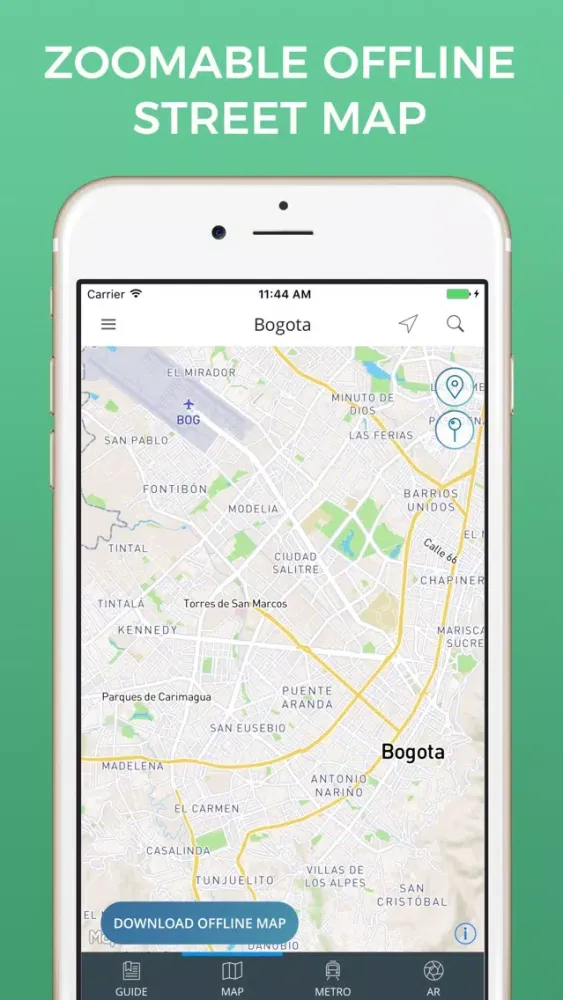Capturas de tela do Bogota Travel Guide with Offline Street Map