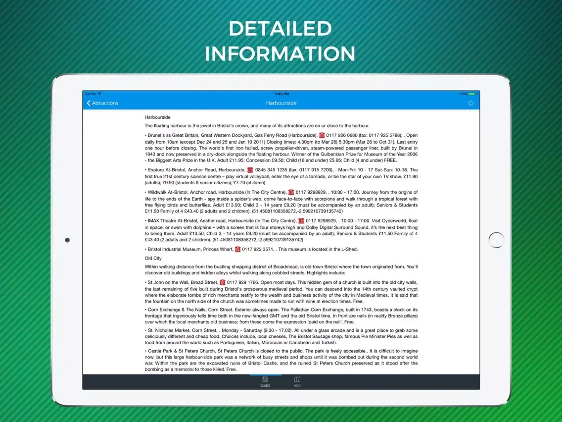 Bristol Travel Guide with Offline Street Map iPad  스크린샷