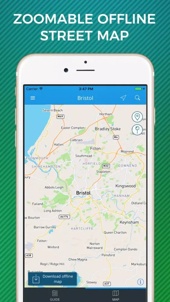 Bristol Travel Guide with Offline Street Map 스크린샷