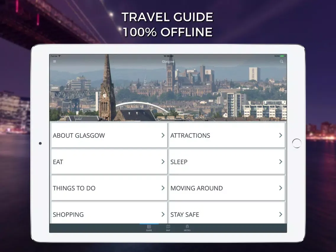 Capturas de tela do Glasgow Travel Guide with Offline Street Map iPad 