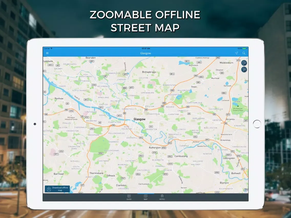 Capturas de tela do Glasgow Travel Guide with Offline Street Map iPad 