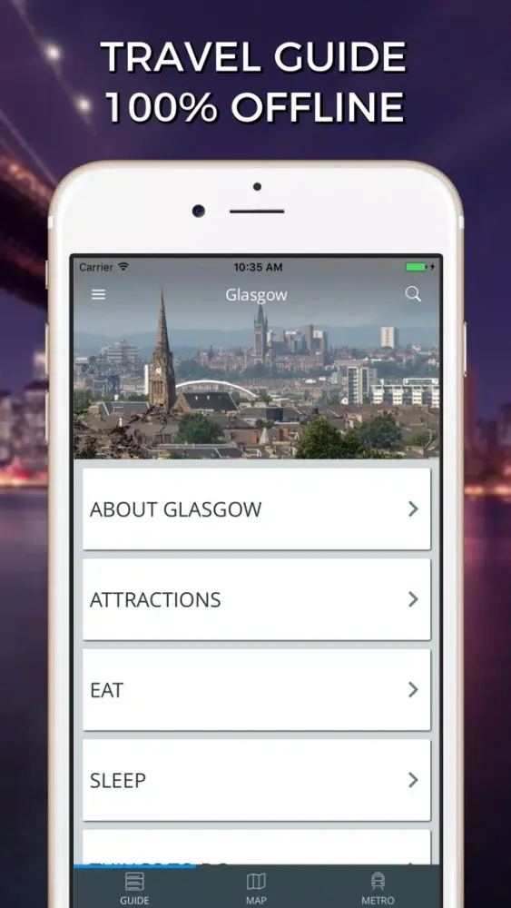 Capturas de tela do Glasgow Travel Guide with Offline Street Map