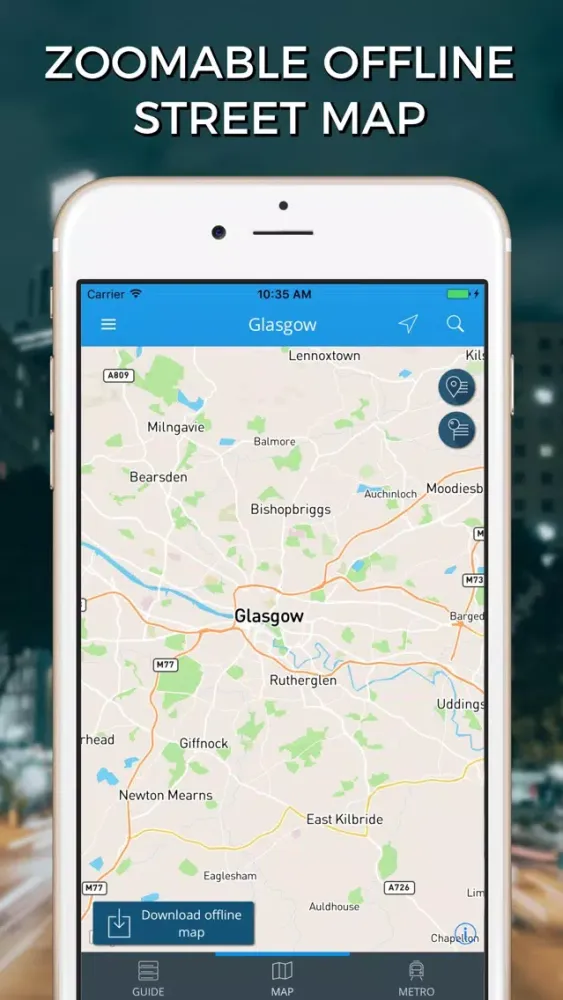 Capturas de tela do Glasgow Travel Guide with Offline Street Map