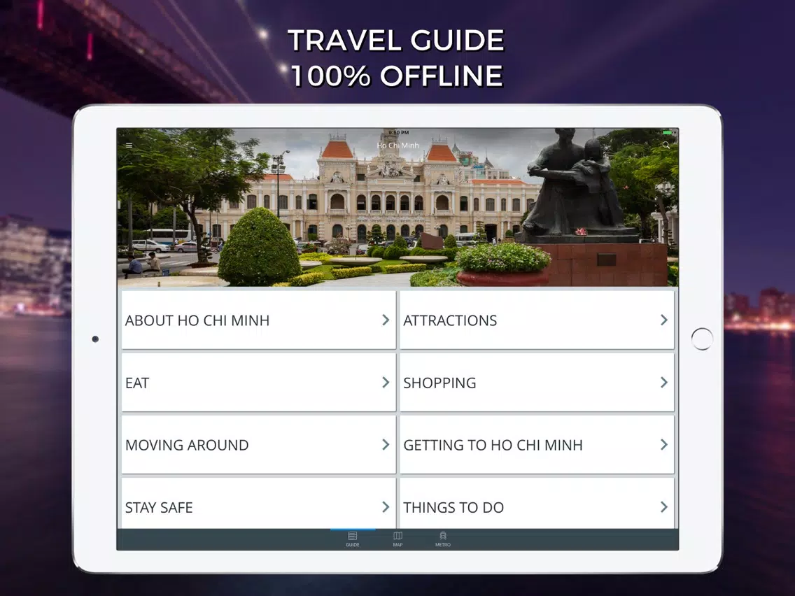 Ho Chi Minh Travel Guide with Offline Street Map iPad 应用截图