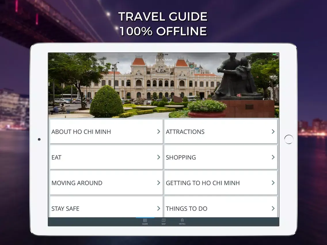 Ho Chi Minh Travel Guide with Offline Street Map iPad  سکرین شاٹس
