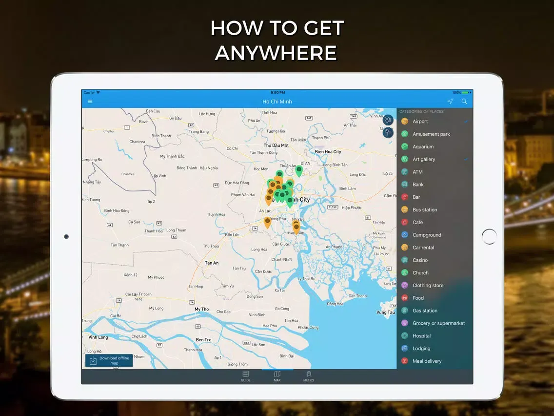 Ho Chi Minh Travel Guide with Offline Street Map iPad  سکرین شاٹس