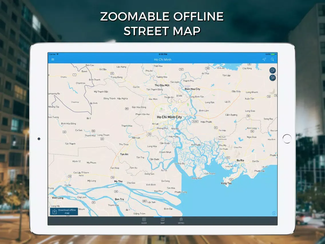 Ho Chi Minh Travel Guide with Offline Street Map iPad  سکرین شاٹس
