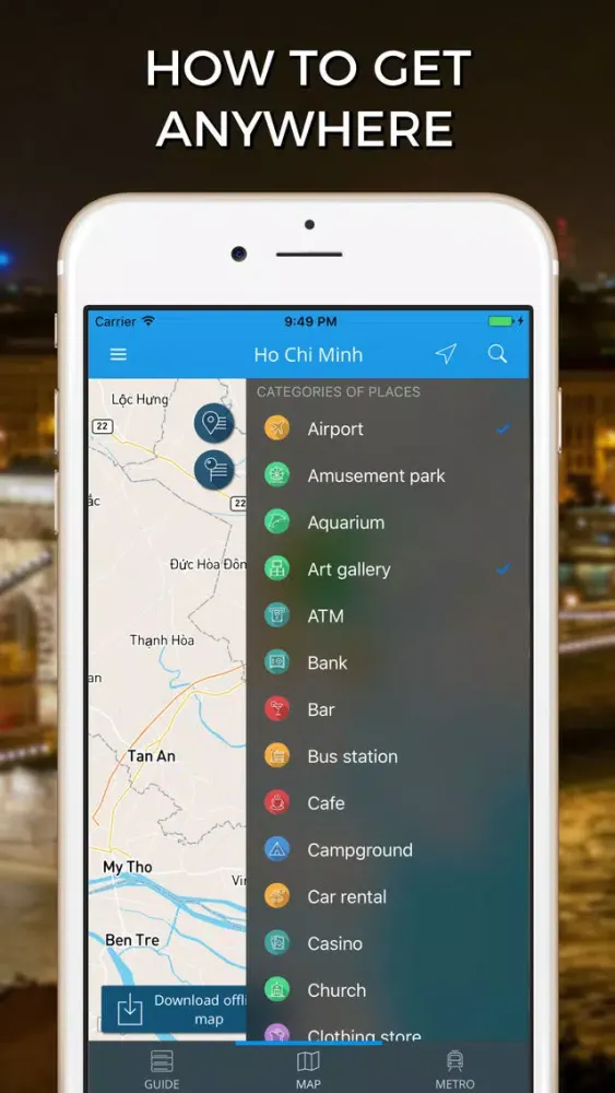 Ho Chi Minh Travel Guide with Offline Street Map سکرین شاٹس