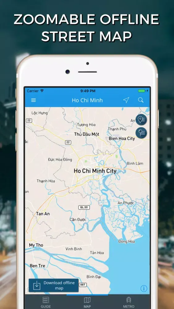 Ho Chi Minh Travel Guide with Offline Street Map سکرین شاٹس