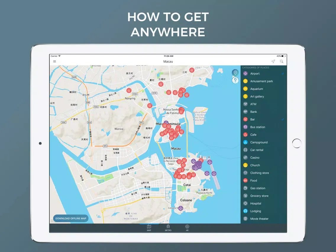 Ảnh chụp màn hình của Macau city maps iPad 