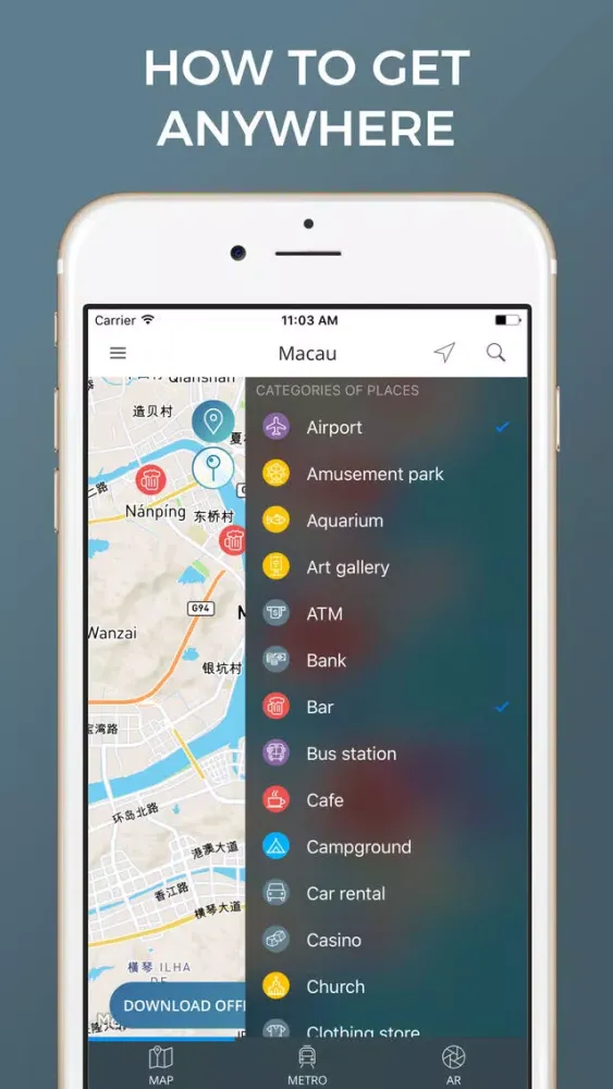 Ảnh chụp màn hình của Macau city maps