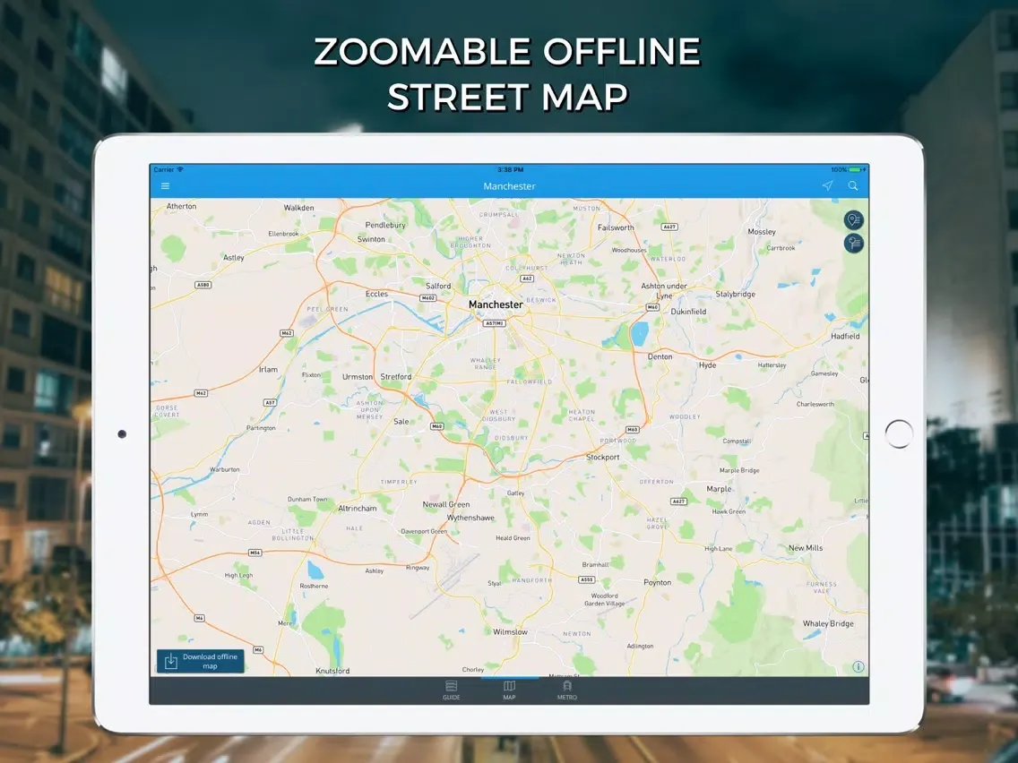 Manchester Travel Guide with Offline Street Map iPad  سکرین شاٹس