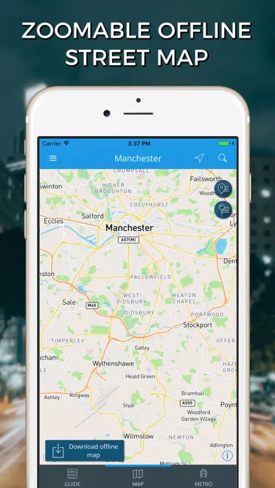 Manchester Travel Guide with Offline Street Map سکرین شاٹس