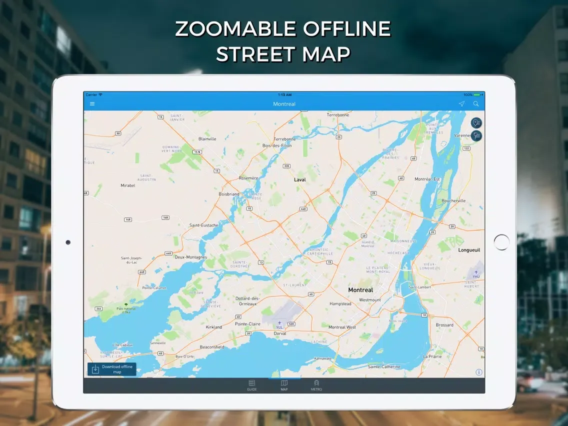 Capturas de tela do Montreal Travel Guide with Offline Street Map iPad 