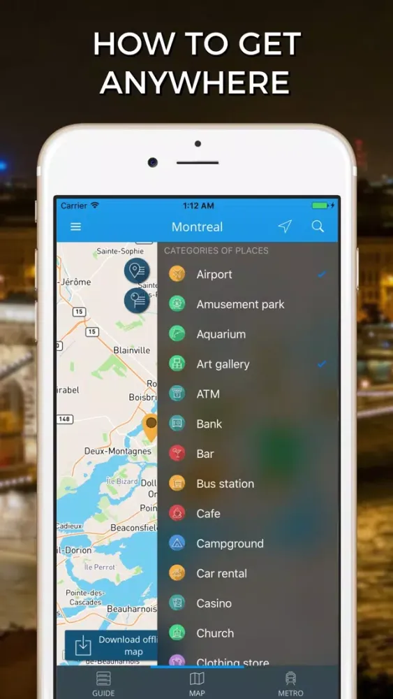 Capturas de tela do Montreal Travel Guide with Offline Street Map