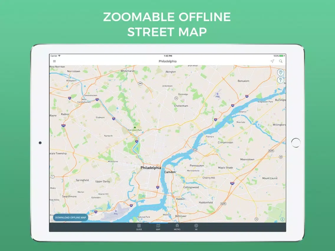 Zrzuty ekranu Philadelphia Travel Guide with Maps iPad 