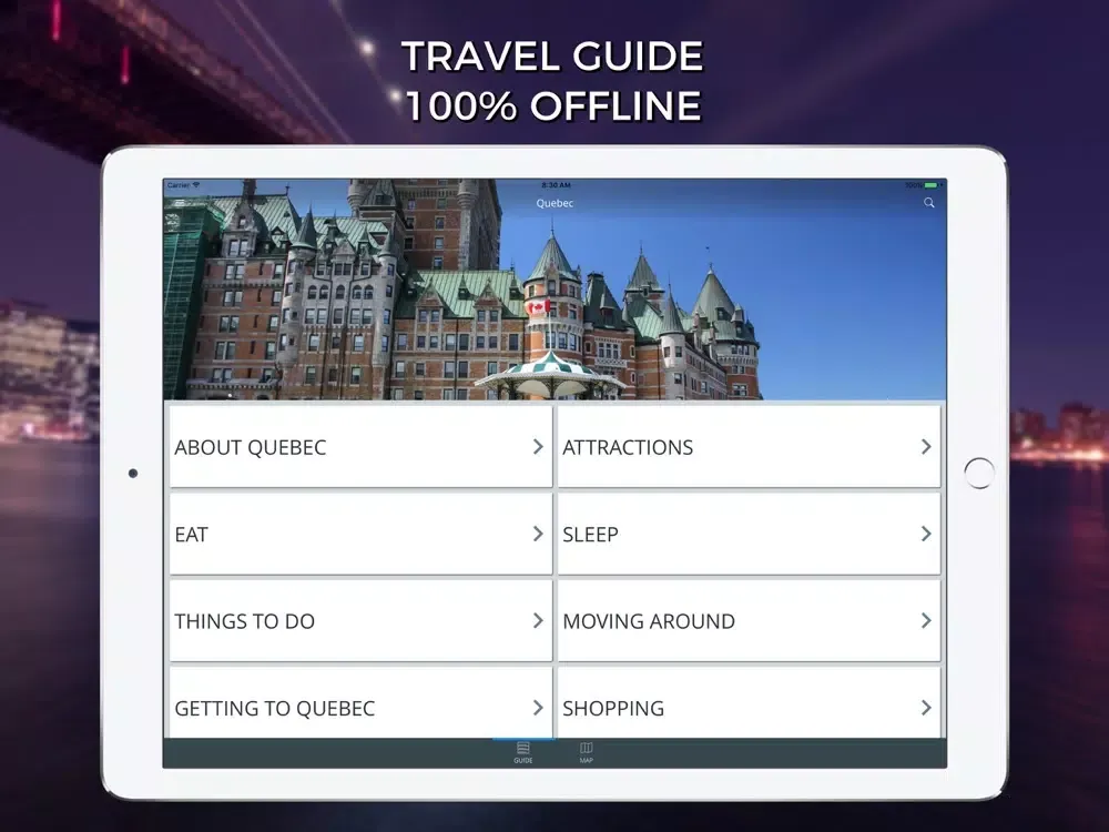Quebec Travel Guide with Offline Street Map iPad 应用截图