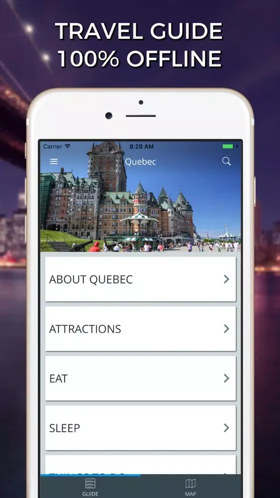 Quebec Travel Guide with Offline Street Map应用截图