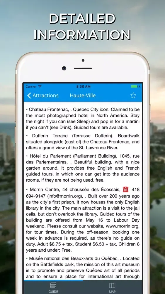 Quebec Travel Guide with Offline Street Map应用截图