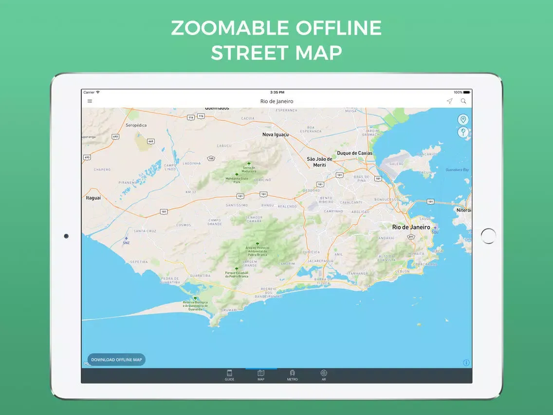 Ảnh chụp màn hình của Rio de Janeiro Travel Guide with Maps iPad 