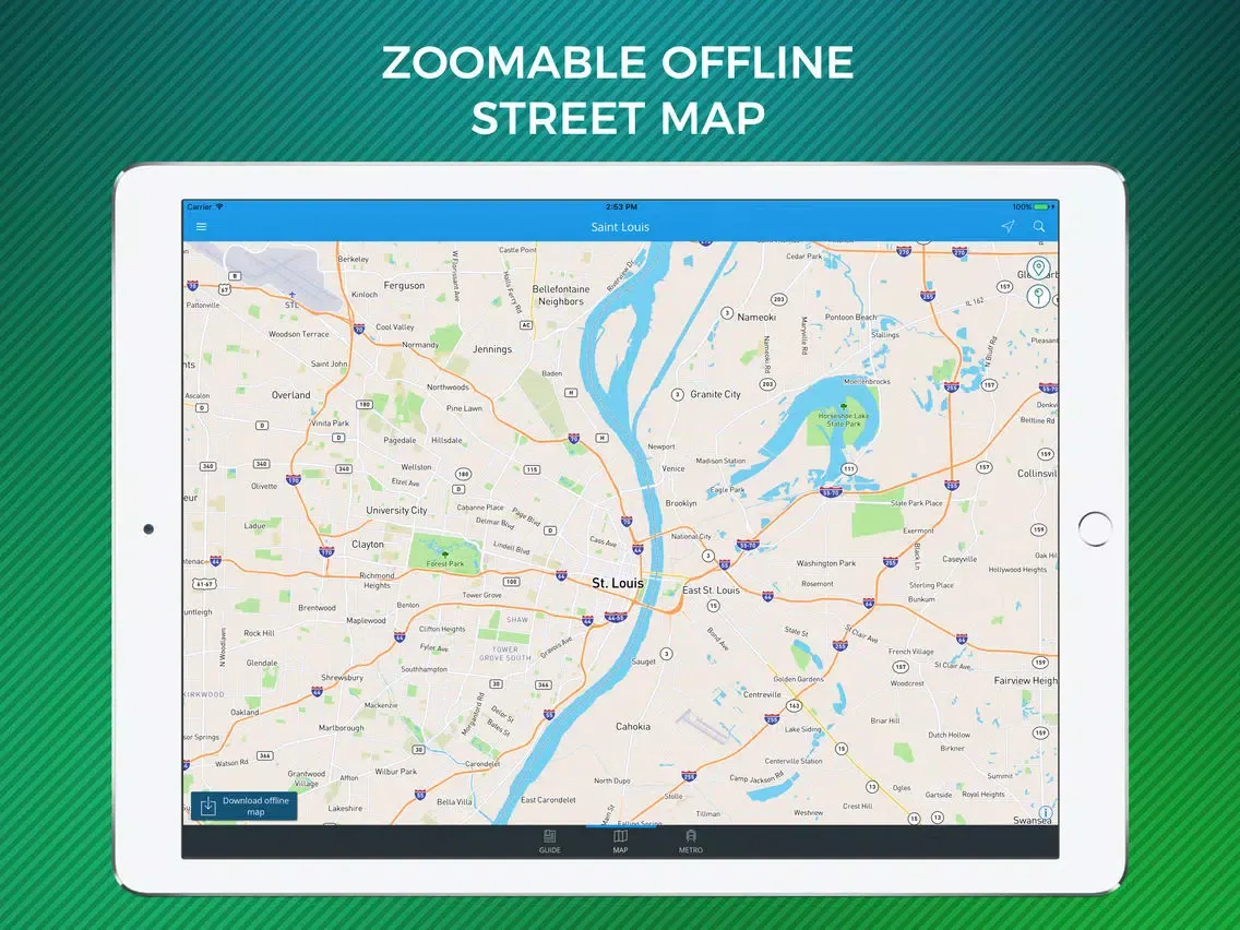 Saint Louis Travel Guide with Offline Street Map iPad  Screenshots