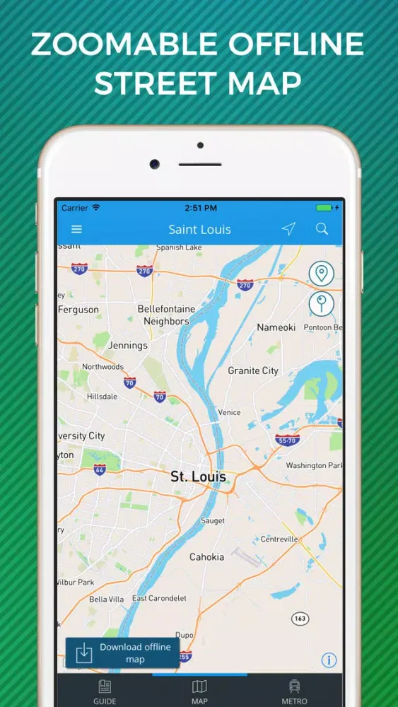 Saint Louis Travel Guide with Offline Street Map Screenshots