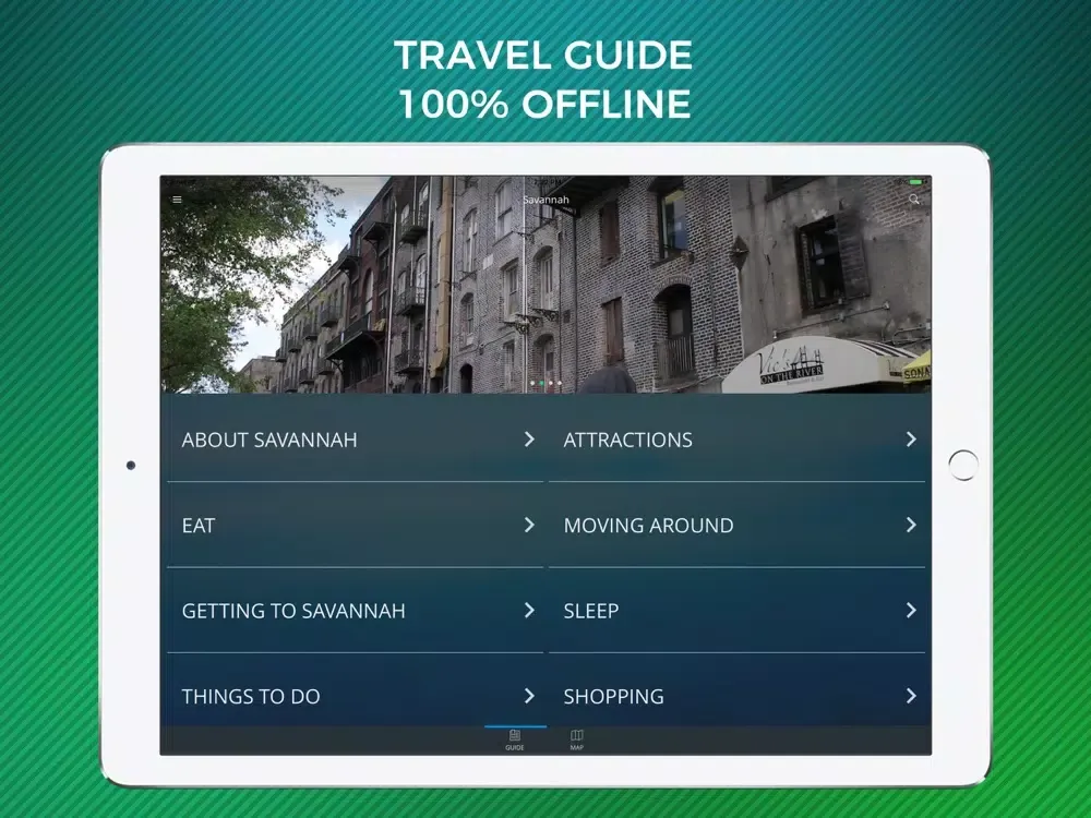 Savannah Travel Guide with Offline Street Map iPad  Screenshots