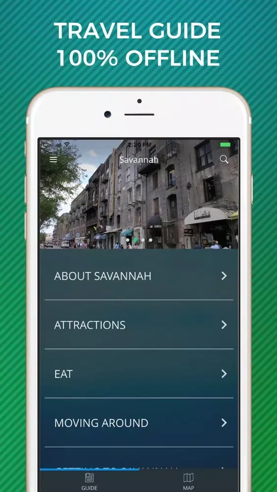 Savannah Travel Guide with Offline Street Map Screenshots
